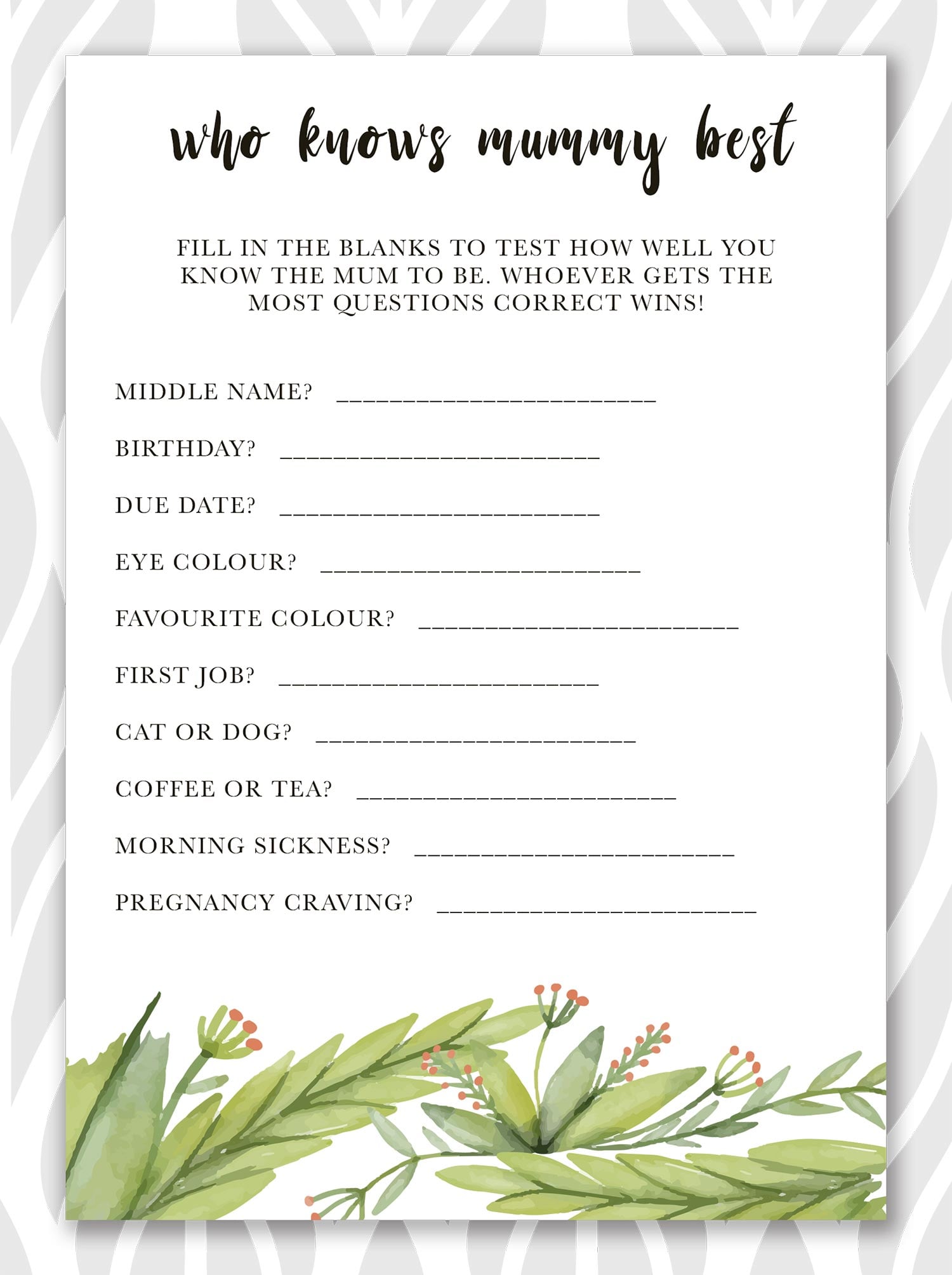 Free Baby Shower Games Printables - ALL ABOUT A MUMMY