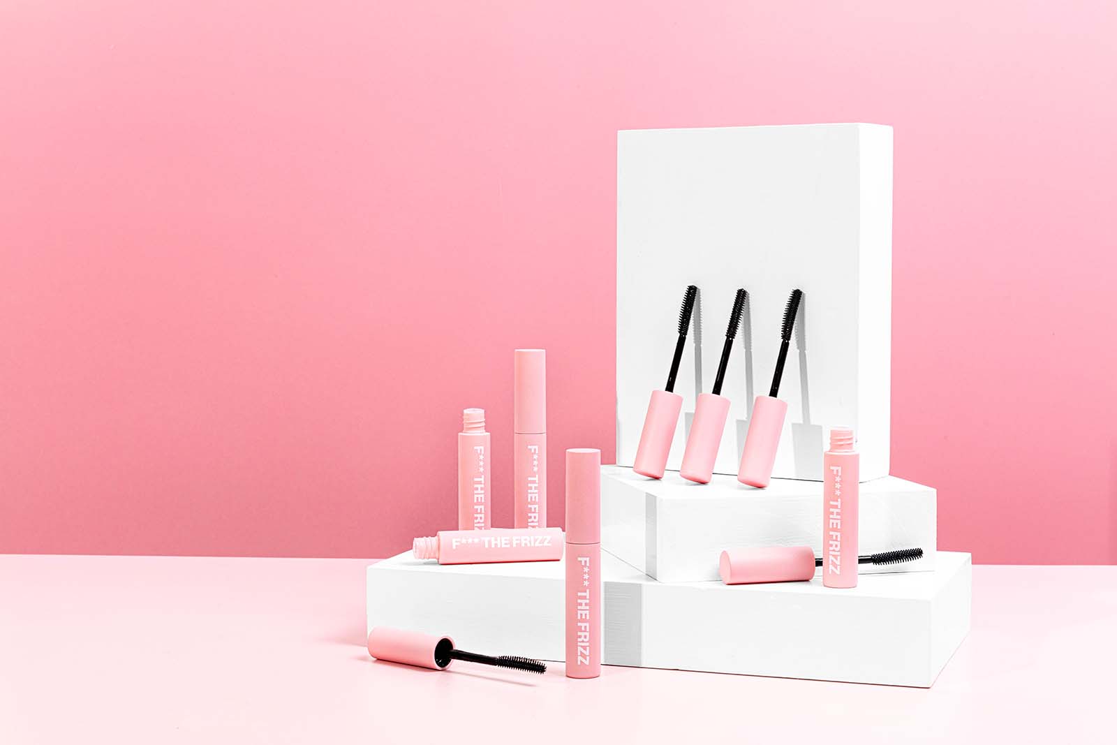 Simple Pink Product Photos for Anit Frizz Hair Wand. Styled content creation by Megzie Makes