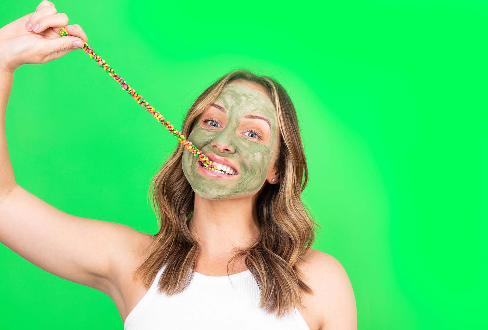Bold lifestyle product photos for a clay mask brand. Styled product photos by Megzie Makes