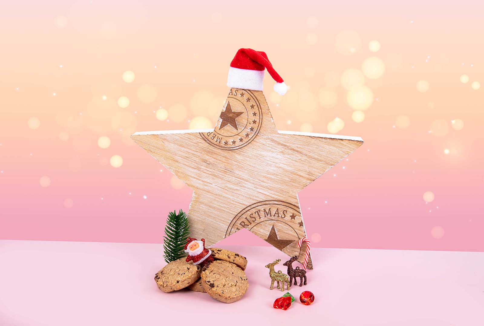 Pink Festive Christmas Photo for a Lactation Cookie Brand by Megzie Makes