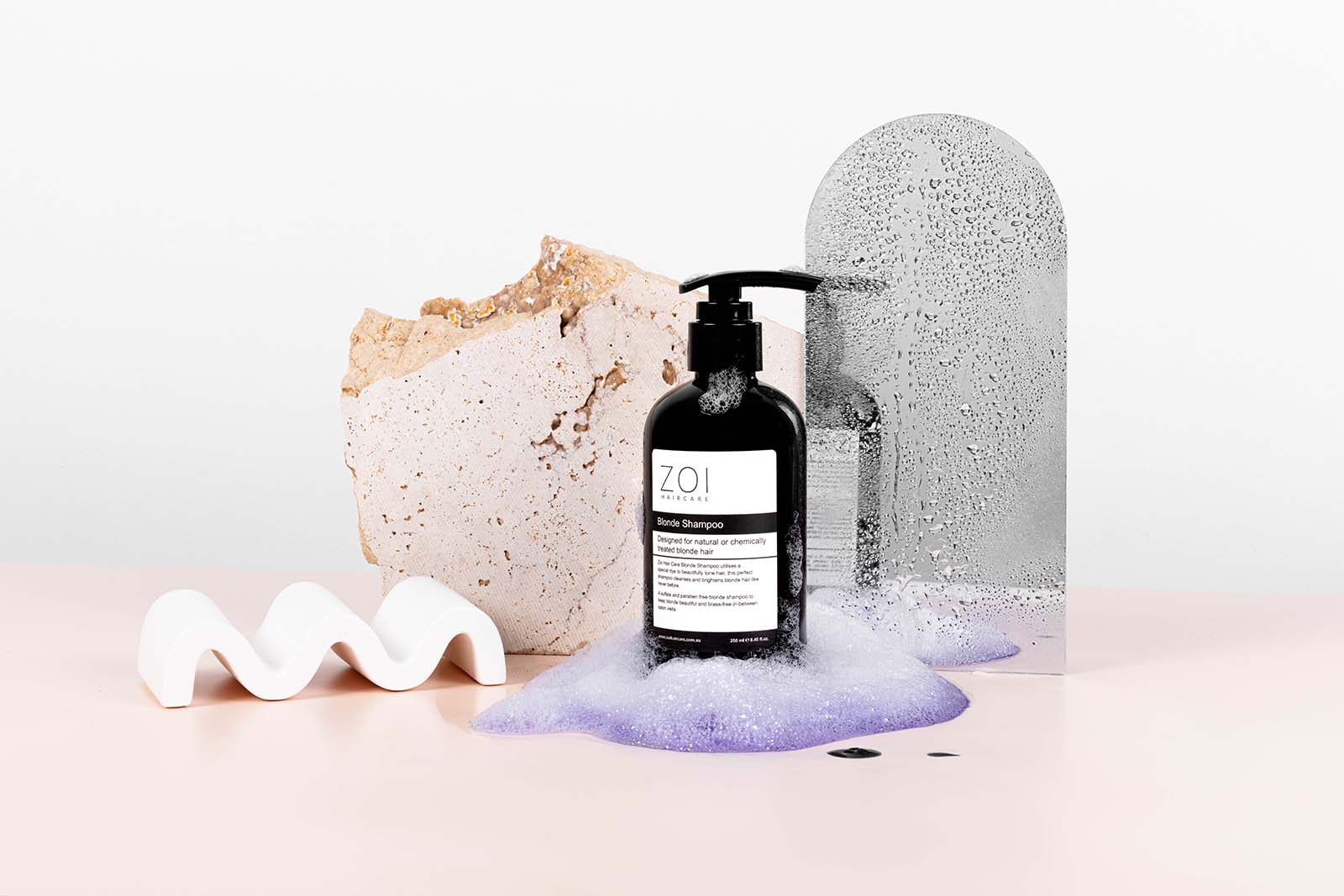 Neutral Shampoo Product Photography. Styled Product Stills by Megzie Makes