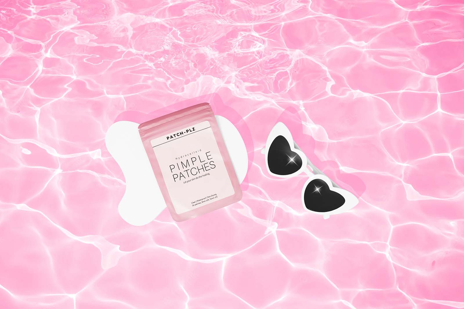 Patch Plz's pink pimple patches take center stage in dreamy product photography by Colourpop Studio